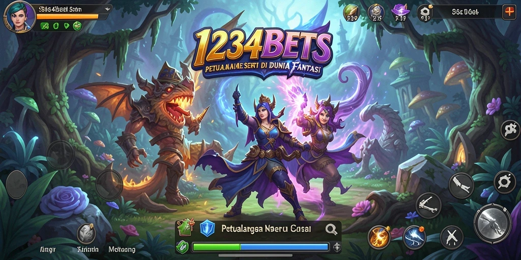 Tampilan gameplay <strong>1234BETS</strong> yang menakjubkan dengan aksi petualangan yang mendebarkan.