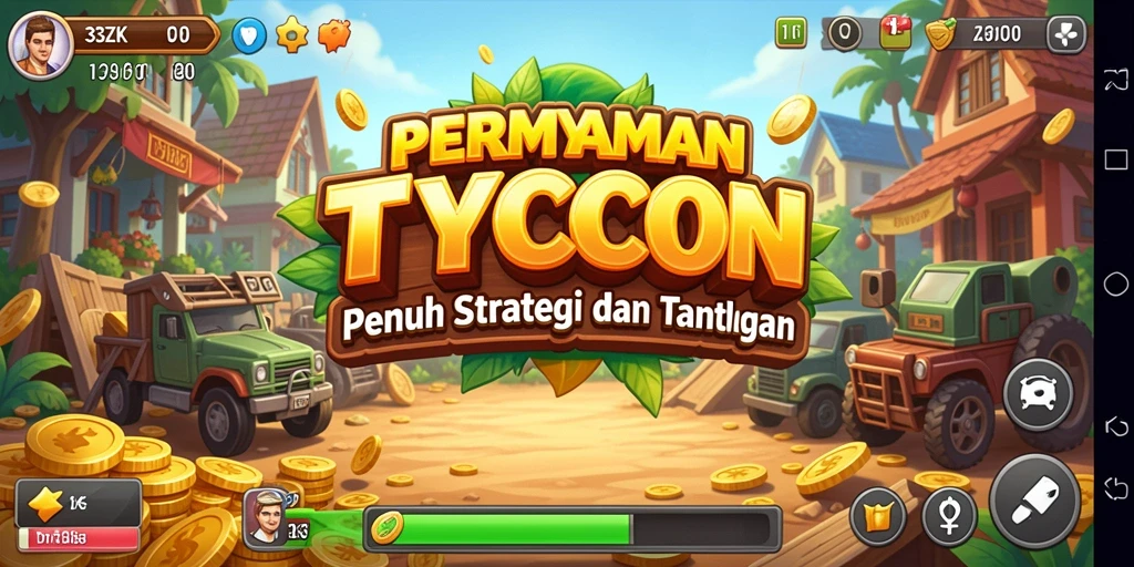 Screenshot gameplay 33ZK menampilkan strategi pengelolaan bisnis yang menarik.