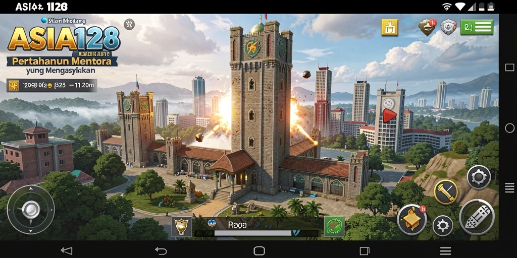 Tangkapan layar ASIA128 menampilkan aksi mendebarkan dari gameplay Tower Defense.