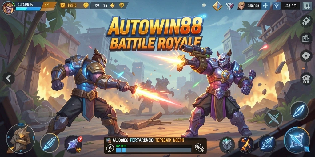 Gameplay seru di AUTOWIN88 dengan aksi Battle Royale yang mendebarkan.