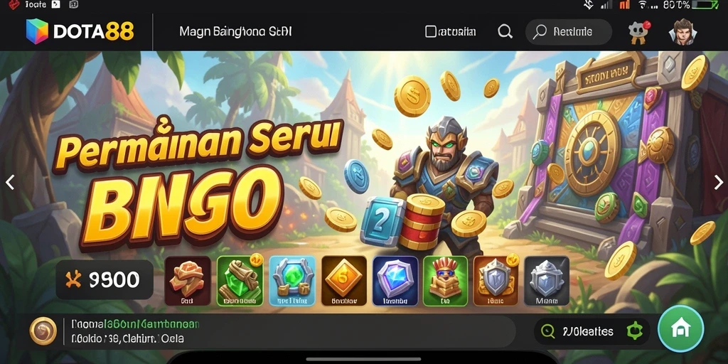 Tampilan gameplay DOTA88 dengan berbagai kartu Bingo dan interaksi pemain.