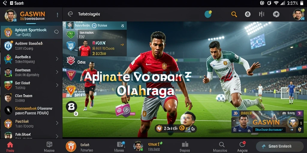 Tampilan menarik dari aplikasi GASWIN dengan fitur taruhan olahraga.
