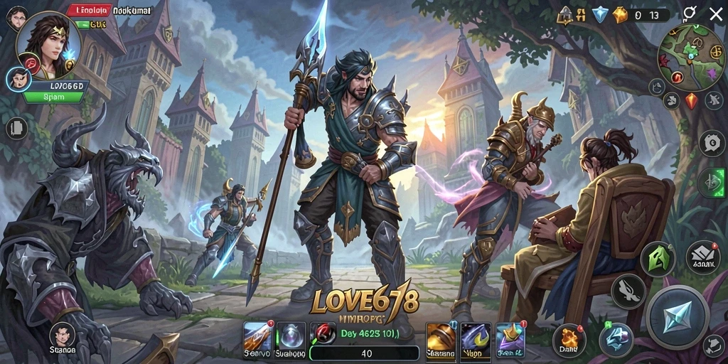 Screenshot gameplay dari LOVE678 menunjukkan aksi seru dan interaksi pemain.