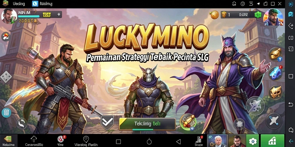 Tampilan permainan LUCKYMINO dengan aksi strategi intens.