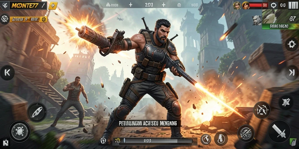 Tampilan gameplay seru dari MONTE77 yang penuh aksi.