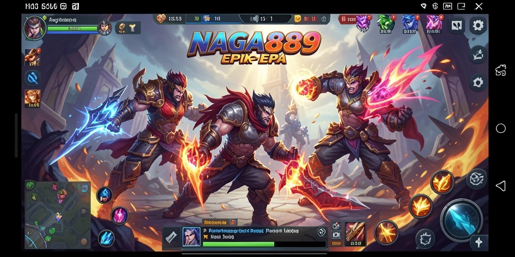 Tampilan gameplay MOBA yang seru dan mendebarkan di NAGA889.