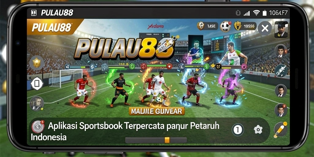 Tampilan screenshot utama aplikasi PULAU88 yang menunjukkan fitur taruhan olahraga.