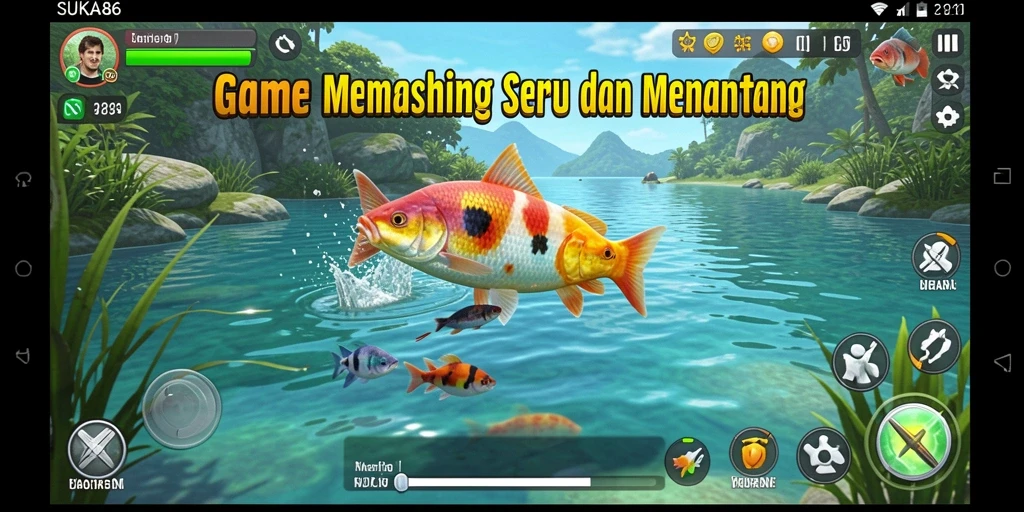 Tampilan gameplay memancing yang mendebarkan dari SUKA86.