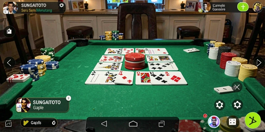 Tampilan menarik dari gameplay Gaple SUNGAITOTO yang menantang.