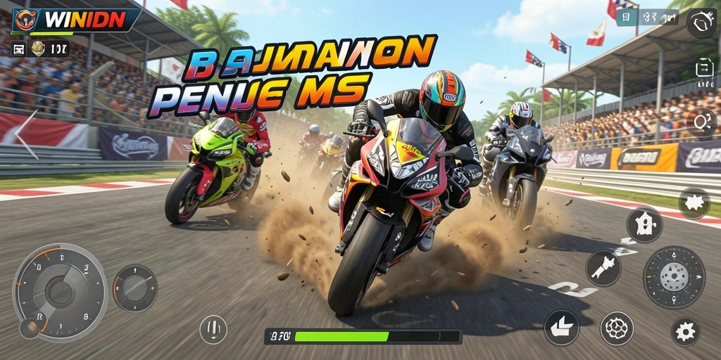 Gameplay seru dalam balapan motor yang menegangkan.