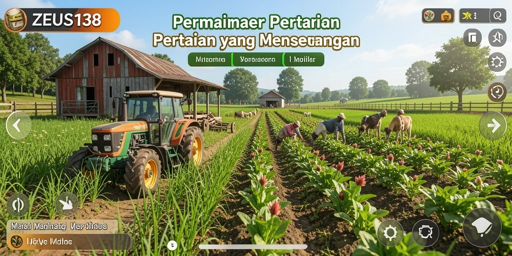 Tampilan gameplay menawan dalam permainan pertanian ZEUS138.